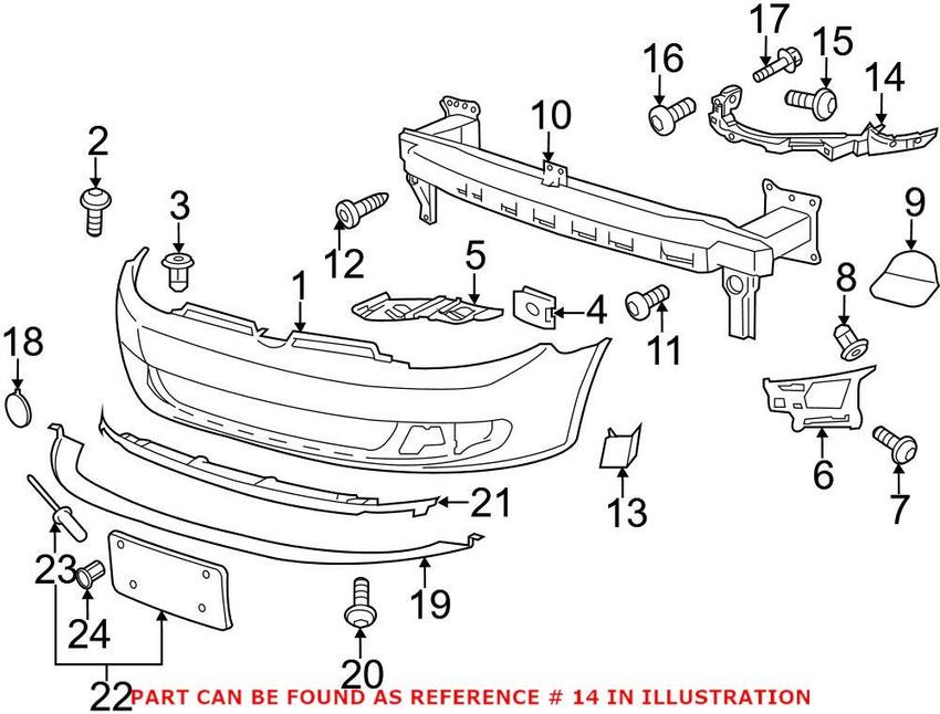 VW Headlight Guide - Passenger Side 1K9807572D